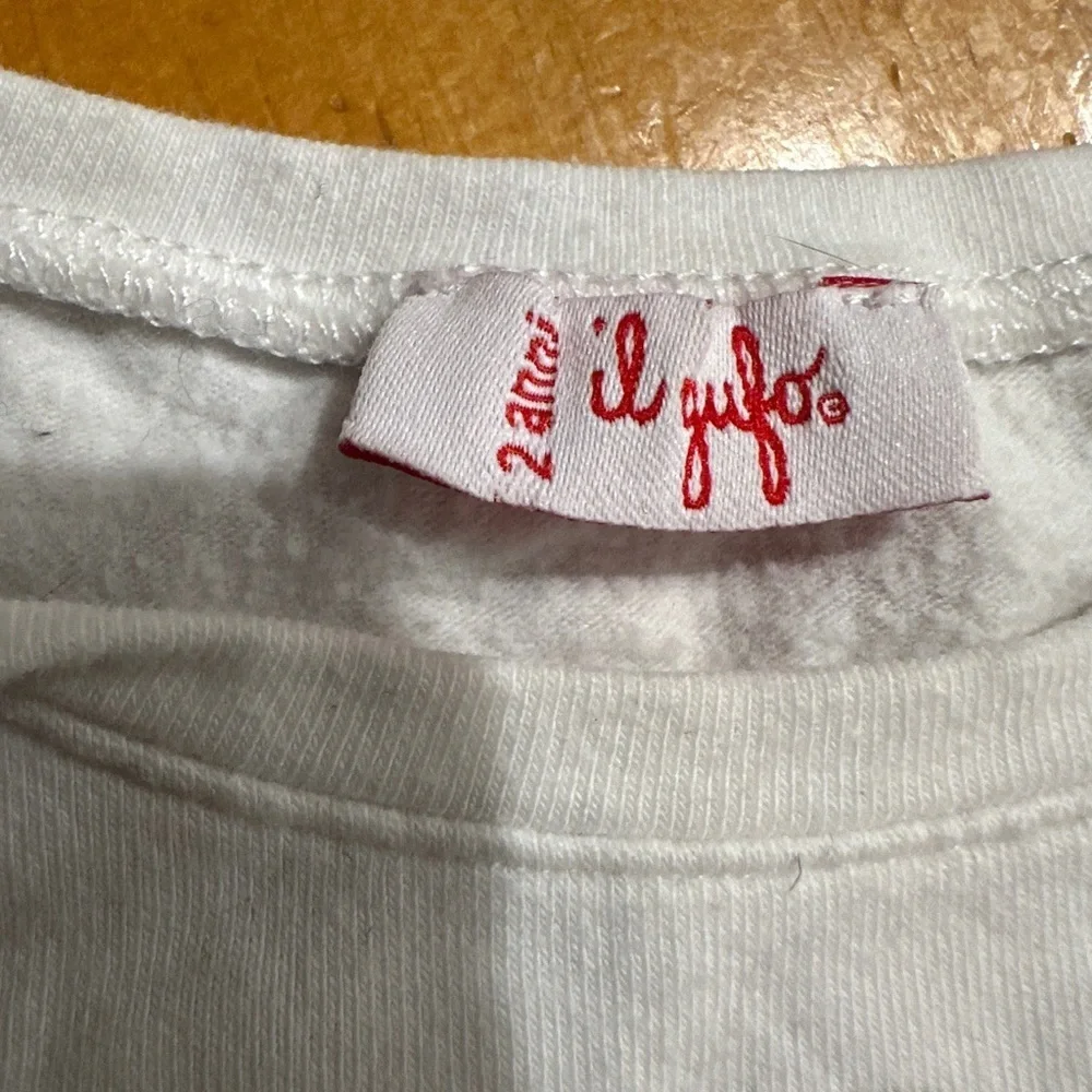 Il Gufo White Kids Shirt with Graphic Design lightly lined sz 2T